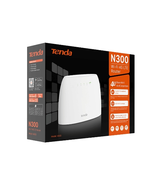 Роутер Tenda 4G03 4G LTE wiFi, 300 Мбит/с, поддержка TR069, слот для SIM-карт