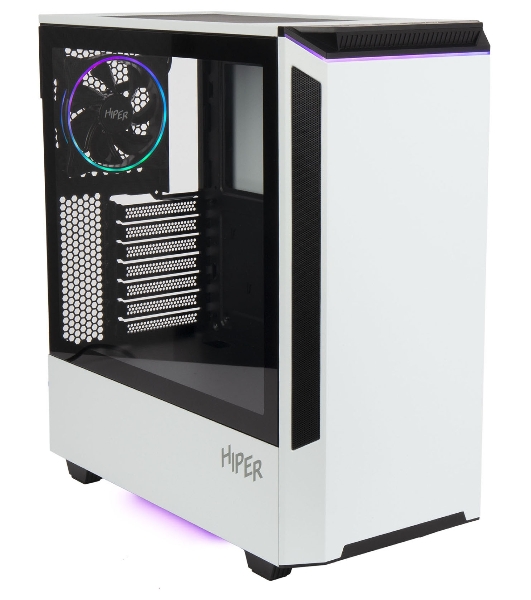 Компьютерный корпус Hiper PW81 белый без БП ATX 3x120мм 2xUSB2.0 2xUSB3.0 audio bott PSU