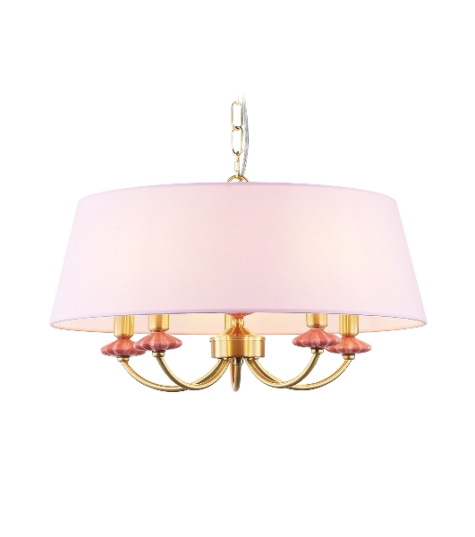 Люстра Ambrella light LH75021/5 GD/PI золото/розовый E14/5 max 40W D550*730