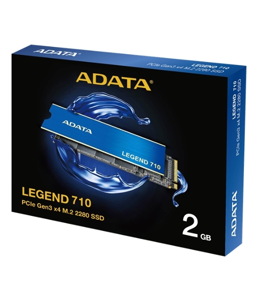 Накопитель SSD ADATA LEGEND 710, 2Tb, PCIe 3.0 x4, M.2 2280, NVMe, R/W 2400/1800, с радиатором