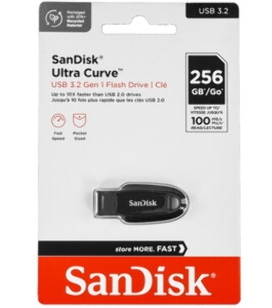 Флешка USB 256Gb SanDisk CZ550 Ultra Curve, USB 3.2 Blue