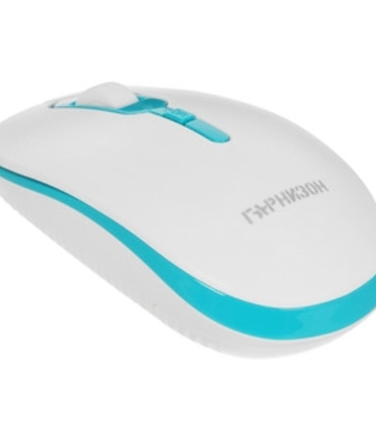 Мышь беспроводная Гарнизон GMW-460-2 белый/бирюзовый, 1600 dpi, радиоканал, USB, кнопки - 4