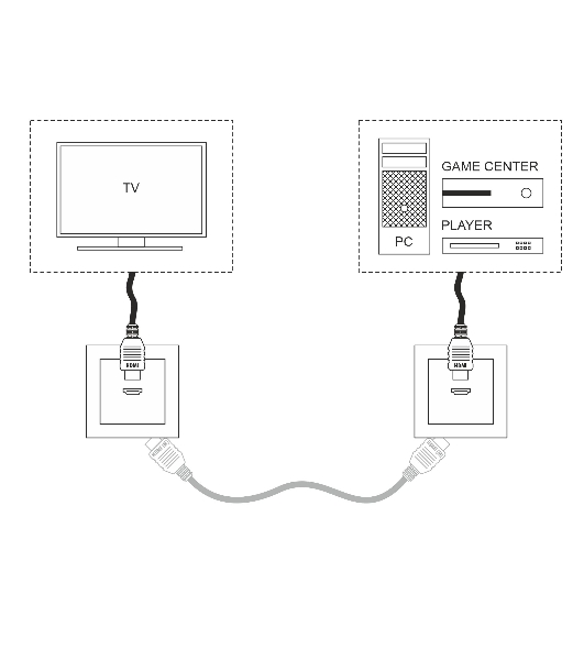 Розетка HDMI (черный матовый)