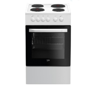 Плита электрическая Beko FFSS56000W белый, конфорок 4 шт, духовка 60 л, 50 см x 85 см x 60 см