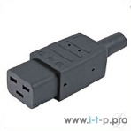 Разъемы для силового кабеля Hyperline CON-IEC320C19 Разъем IEC 60320 C19 220В 16A на кабель, контакты на винтах (плоские контакты внутри разъема), прямой, фото2