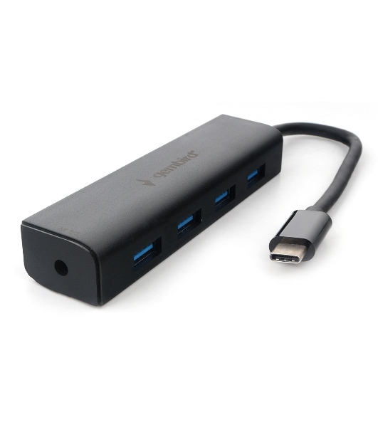 USB-концентратор Gembird UHB-C364, USB 3.0, USB 4 порта, USB Type-C / с доп питанием