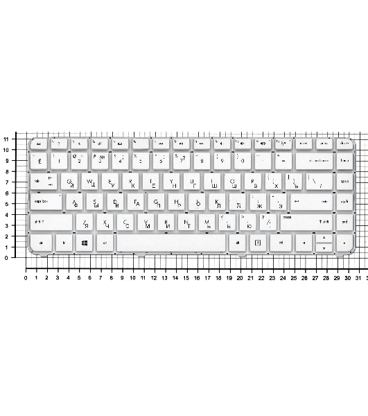 Клавиатура для ноутбука HP Pavilion G4-2000 белый без рамки