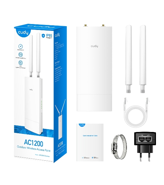 Повторитель беспроводного сигнала Cudy AP1200 Outdoor AC1200 Wi-Fi белый
