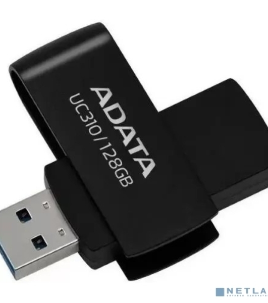 Флешка USB ADATA UC310 (UC310-128G-RBK), 128Gb, USB 3.2 Gen 1, R/W 100/30, черный