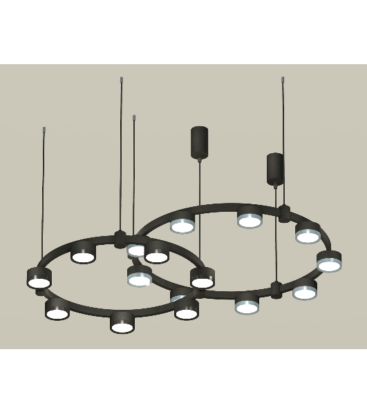Светильник Ambrella light XR92091210/16 SBK/PPH/PBK черный песок/графит полированный/черный полированный GX53