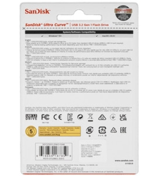 Флешка USB 256Gb SanDisk CZ550 Ultra Curve, USB 3.2 Blue