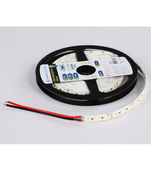 Светодиодная лента Ambrella light GS3203 2835 180Led/ 14.4W m/ 24V IP20 6500K/ 5000*8*1.2mm (2 конт.)