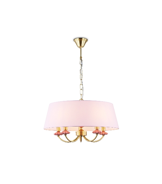 Люстра Ambrella light LH75021/5 GD/PI золото/розовый E14/5 max 40W D550*730