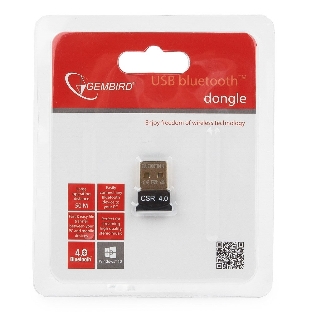 Адаптер Bluetooth Gembird, BTD-MINI5, ультратонкий корпус, v.4.0, 50 метров, до 24 Мбит/сек, USB
