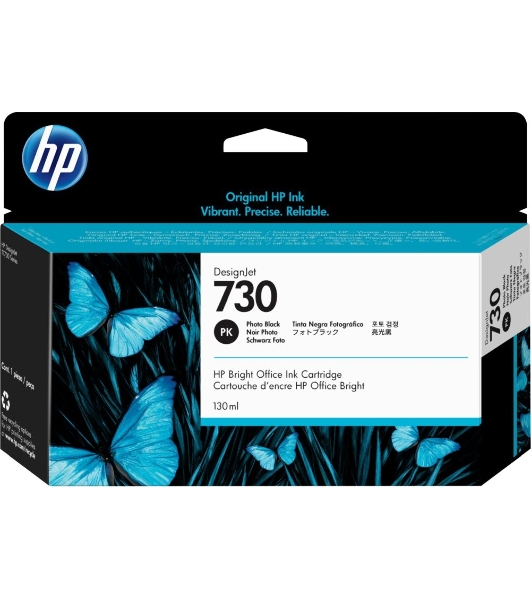 Картридж струйный HP 730 черный фото для HP DesignJet T1700, 130 мл
