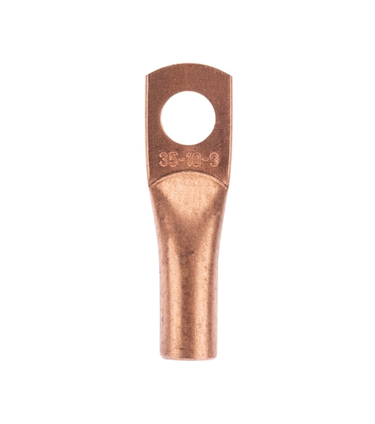 Наконечник медный Rexant ТМ 35-10-9 (35 мм² - Ø10 мм) (в упак. 50 шт.)