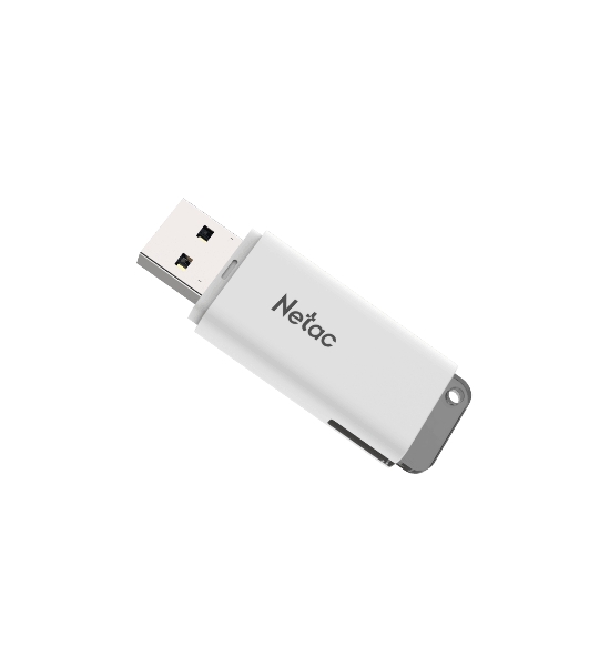Флешка USB Netac U185 (NT03U185N-032G-20WH), 32Gb, USB 2.0, R/W 25/10, белый/серый
