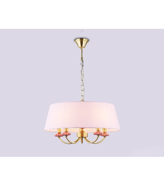 Люстра Ambrella light LH75021/5 GD/PI золото/розовый E14/5 max 40W D550*730