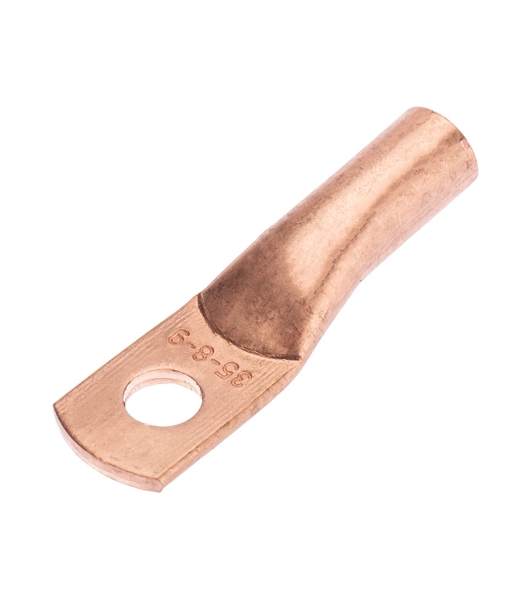 Наконечник медный Rexant ТМ 35-8-9 (35 мм² - Ø8 мм) (в упак. 50 шт.)
