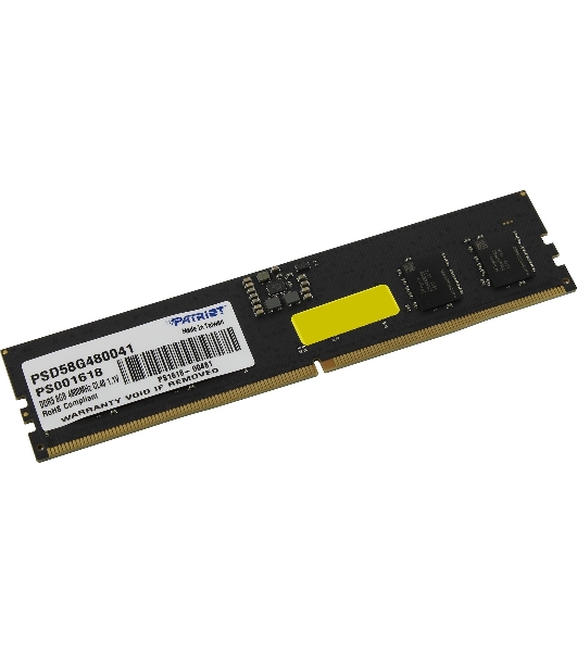 Оперативная память Patriot Signature, DDR5, 8GB (1x8 GB), 4800 MHz, CL40, DIMM