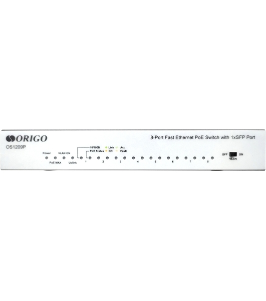 Коммутатор неуправляемый 9-портовый PoE ORIGO OS1209P/A1A 10/100 Мбит/с