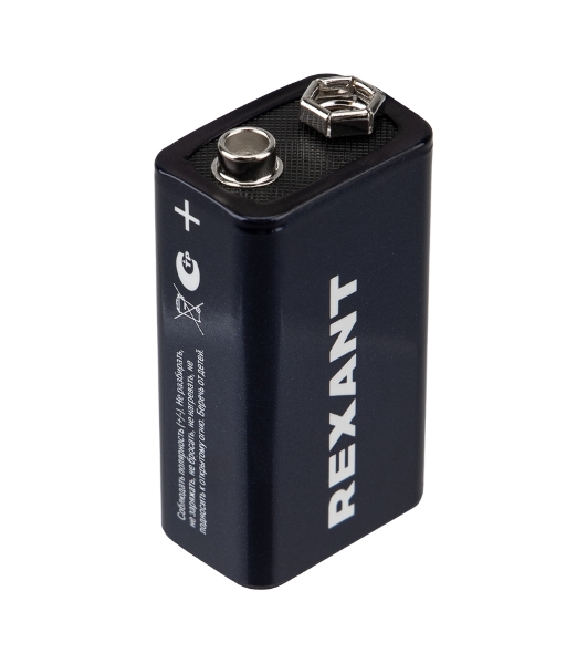 Батарейка алкалиновая Rexant 6LR61 Крона 9В блистер 1 шт.