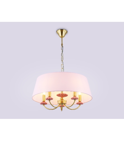 Люстра Ambrella light LH75021/5 GD/PI золото/розовый E14/5 max 40W D550*730