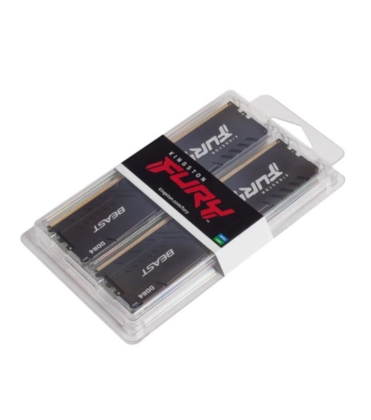Оперативная память Kingston Fury Beast, DDR4, 32GB (2x16GB), 3600MHz, CL18, DIMM, с радиатором, черный