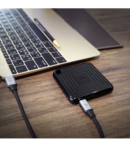 Внешний SSD 2TB Silicon Power PC60, External, USB 3.2 Type-C R/W - 540/500 MB/s черный
