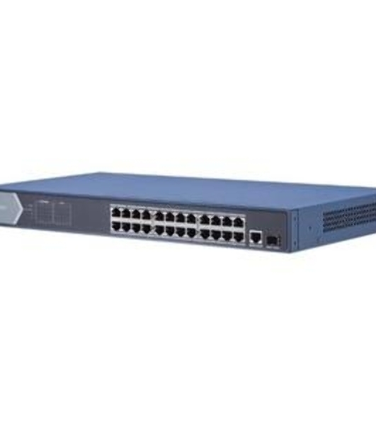 Коммутатор Hikvision DS-3E0526P-E, 24×1 Гбит/с PoE+ + 1×1 Гбит/с SFP, неуправляемый