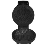 Вафельница BQ ST1010 черный/стальной, WAFFLE. Мощность: 1000 Вт, регулировка температуры от 40 до 230 °С, приготовление 5 вафель одновременно, антипригарное покрытие панелей Non-Stick PRO, равномерный нагрев, теплоизолированная ручка, противоскользящие ножки, 2 индикатора работы: нагрева и питания, материал корпуса: металл, бакелит, материал панелей : металл, размер рабочей поверхности: диаметр 190 мм, количество панелей: 2, вид панелей: венские вафли, длина шнура: 0.7 м, напряжение: 220-240 В, 50-60 Гц, защита от поражения электротоком: класс I', фото6