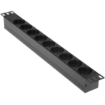 Блок розеток горизонтальный ExeGate ServerPro PDU-19H901 Al-9S-C14, 19', 1U, Алюминий, 9 Schuko, С14, черный, фото4