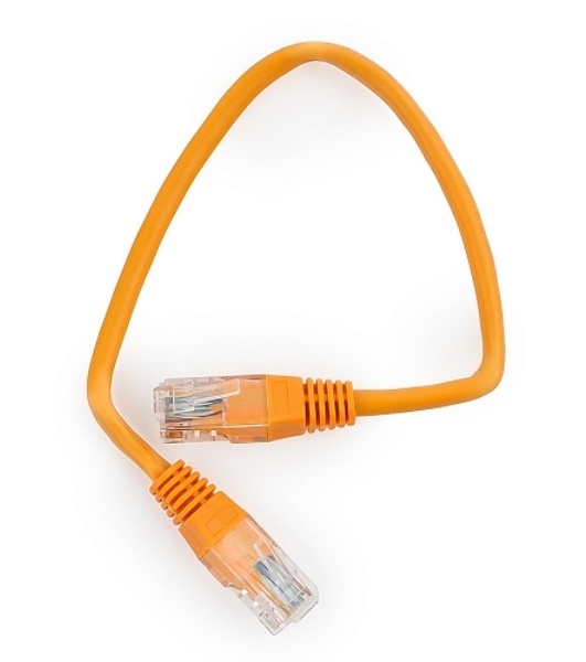 Патч-корд UTP Cablexpert cat.5e, 0.25м, литой, многожильный, оранжевый