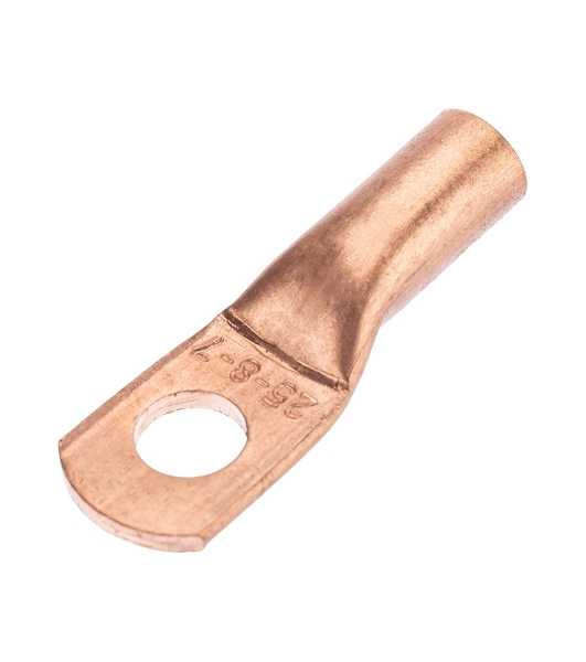 Наконечник медный Rexant ТМ 25-8-7 (25 мм² - Ø8 мм) (в упак. 100 шт.)