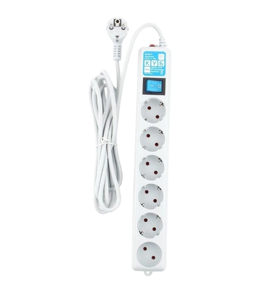 Фильтр-удлинитель PowerCube PRO (SPL(5+1)-16B-P-5М) 5.0 м, LC контур - подавление В/Ч помех, 16А/3,5 кВт