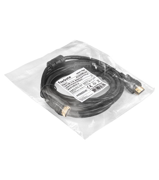 Кабель HDMI ExeGate EX-CC-HDMI-3.0F (19M/19M, 3м, v1.4b, ферритовые кольца, позолоченные контакты)