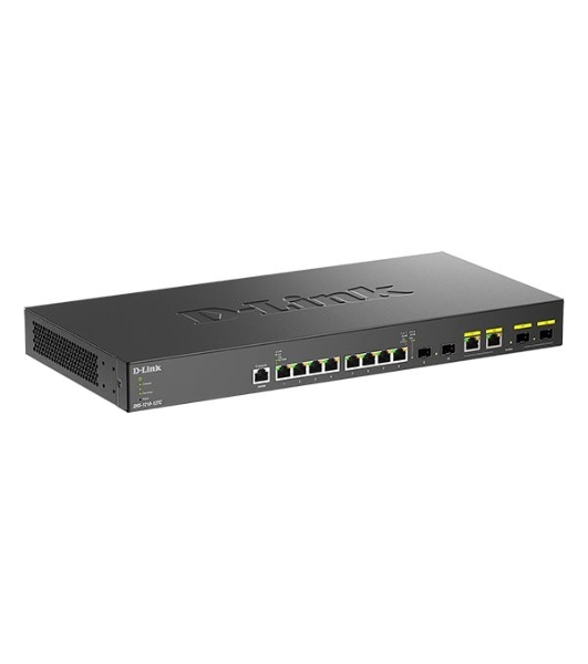 Коммутатор D-Link DXS-1210-12TC/B1A, 8×10 Гбит/с + 2×10 Гбит/с SFP+ + 2×10 Гбит/с Combo, управляемый