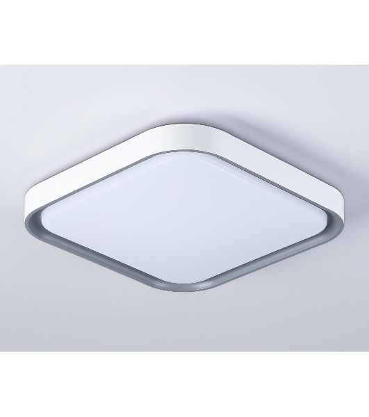 Потолочный светодиодный светильник Ambrella light FZ1256 WH/GR белый/серый 27W 5000K 350*350*60 (Без ПДУ)