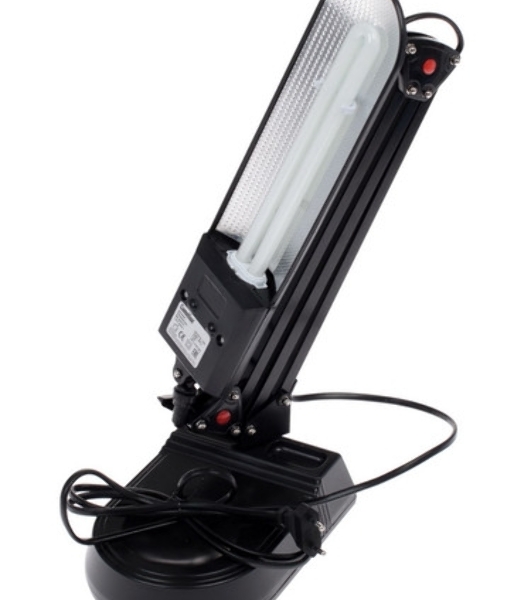 Лампа настольная Camelion KD-017A С0211W черный в к-те база+струбцина