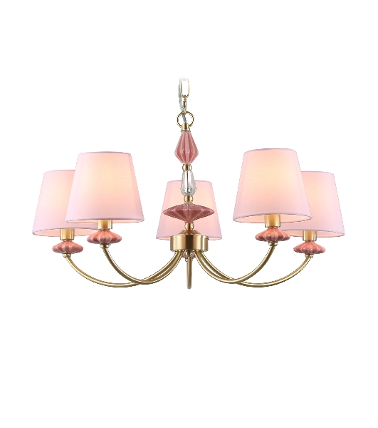 Люстра Ambrella light LH75024/5 GD/PI золото/розовый E14/5 max 40W D700*780