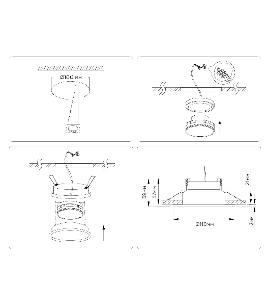 Светильник Ambrella light TN51822 WH белый GX53 max 15W D110*39