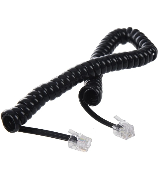 Телефонный шнур витой для трубки Greenconnect 1.0m, RJ9 4P4C (джек) черный, GCR-50963