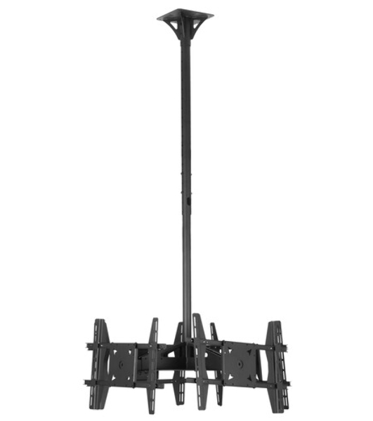 Потолочный кронштейн ONKRON CPRO2L-4 для 4 телевизоров 32”- 55' черный