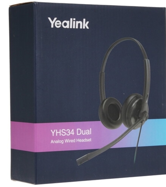 Гарнитура Yealink YHS34 Dual чёрный, проводная