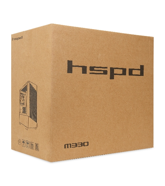Компьютерный корпус HSPD M330, Mesh Mini-tower, черный, TG, 0.6 SPCC, 3x120mm ARGB mATX, mITX 175/330/160mm 2x2.5', 2x3.5', 4xPCI 1xUSB-A 3.0, 2xUSB-A1.0 365x216x405mm