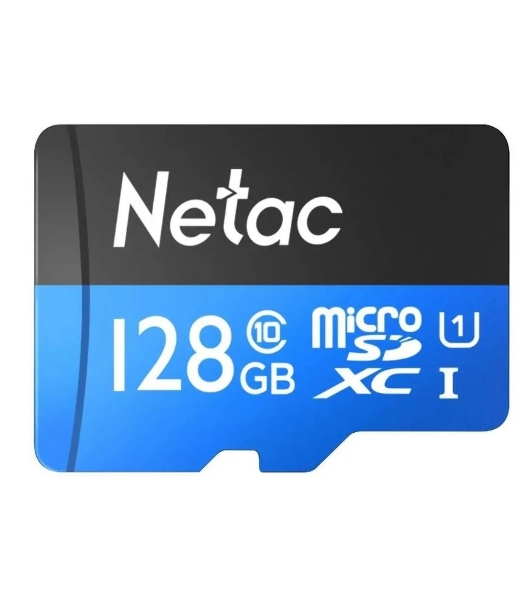 Флеш карта MicroSDXC 128Gb Netac Class 10 UHS-I U1 P500 Standart + адаптер NT02P500STN-128G-R