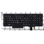 Клавиатура для ноутбука Lenovo ThinkPad T580 черная с подсветкой, фото2