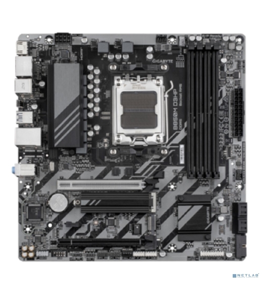 Материнская плата Gigabyte B850M D3HP, AM5, AMD B850, 4xDDR5, 4xSATA, 2xM.2, 1xPCIe 5.0 x16, 1xPCIe 3.0 x4, 1xHDMI, 2xDP, 1x 1Gb LAN, 3xUSB-A 3.2 Gen 1, 2xUSB-A 2.0, 1xUSB-C 3.2 Gen 1, 3x3.5 мм, 7.1, mATX