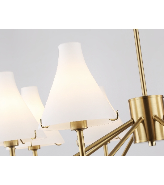 Люстра Ambrella light LH57135/8 BS/FR латунь/белый матовый E14/8 max 40W D800*650