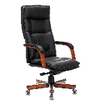 Кресло Бюрократ T-9927WALNUT/BLACK черный, кожа, фото7